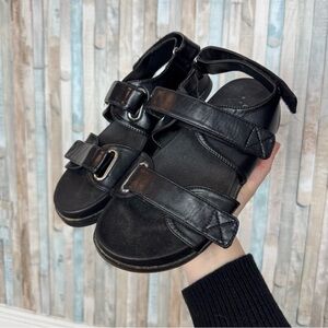 Asos 7 Black Sporty Chunky Sandals Shoes Flats Adjustable Wide Minimalist Trendy